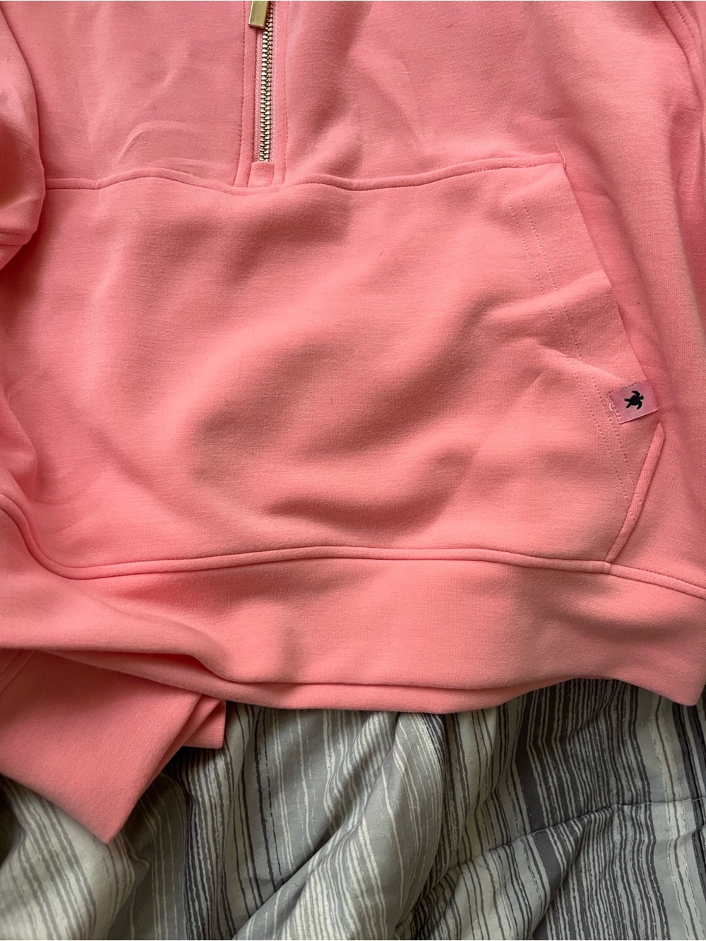 Simply Southern Women’s Coral Half-Zip Pullover Sweatshirt - Picture 4 of 7